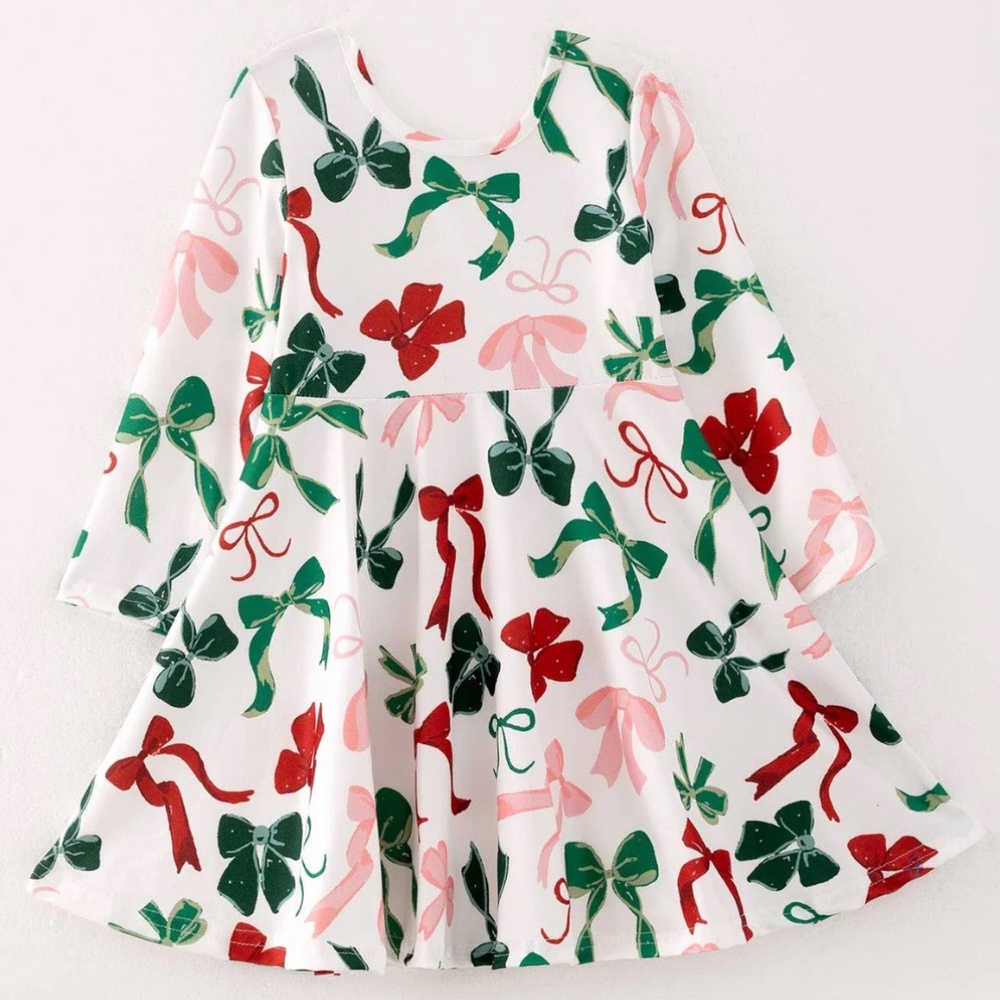 Rylee Faith Christmas Bow Dress (Size 5)